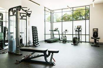 Modern fitness center with energy-generating equipment